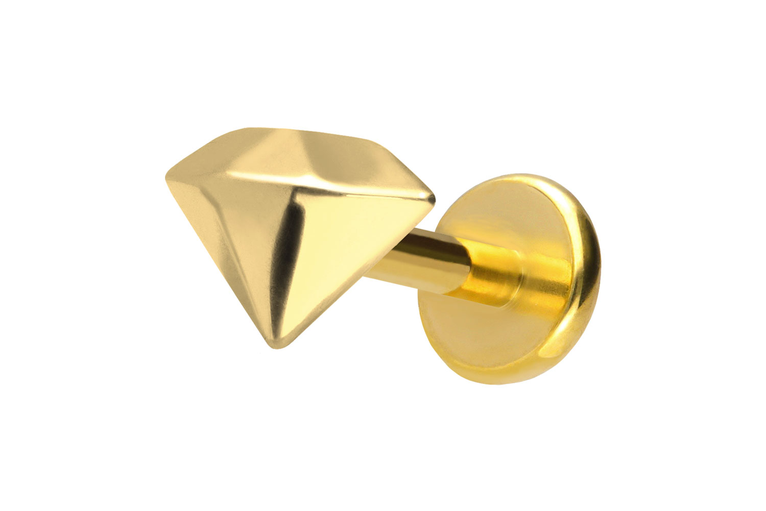 Titan Labret Piercing mit Push Fit DIAMANT